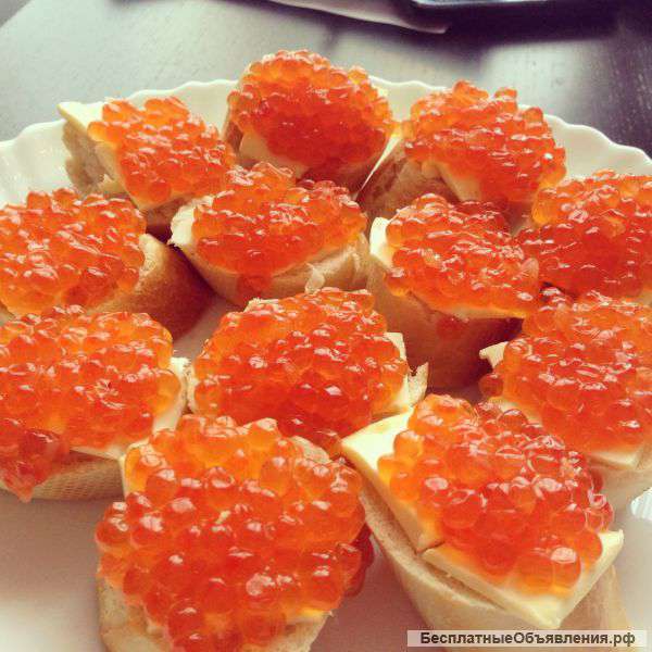 Икра красная, вяленый Ерш