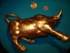 Золотой Телец Атакующий Бык Нью Йорк ГОТЭМ Wall Street Bull Бронза Golden Сalf New York City