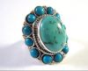 Природные бирюзовый серебряное кольцо