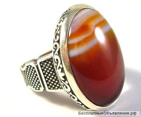 Авторская серебряное кольцо с агатом