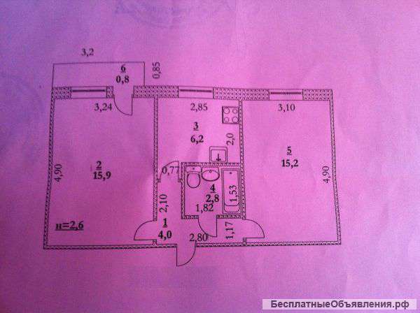 2х комнатная кв-рв Одесская д.6