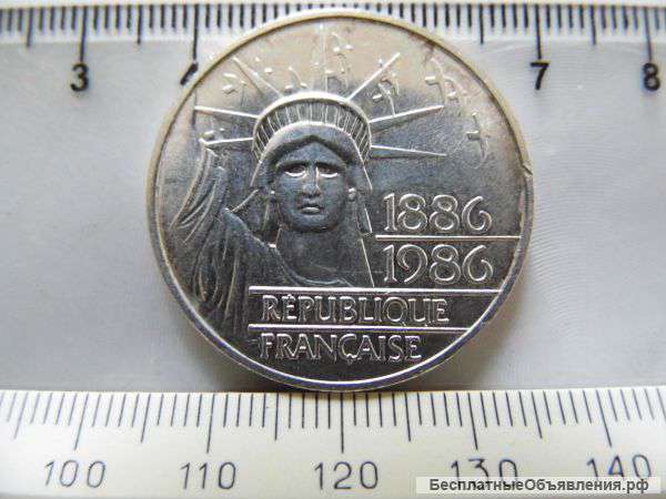 Франция, 100 франков 1986. Серебро. Свобода