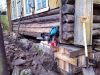 Подъём старого дома на новый фундамент