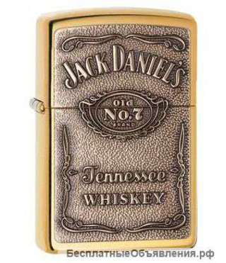 Зажигалка Zippo 254BJD 428 Jack Daniels Brass Emblem