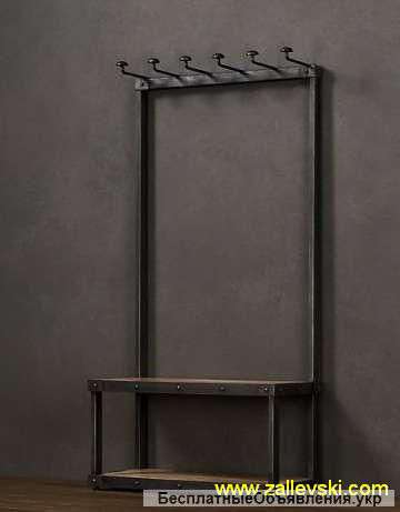 Вешалка кованая, вешалка в прихожую, прихожая лофт. Стеллажи металлические кованые, этажерка