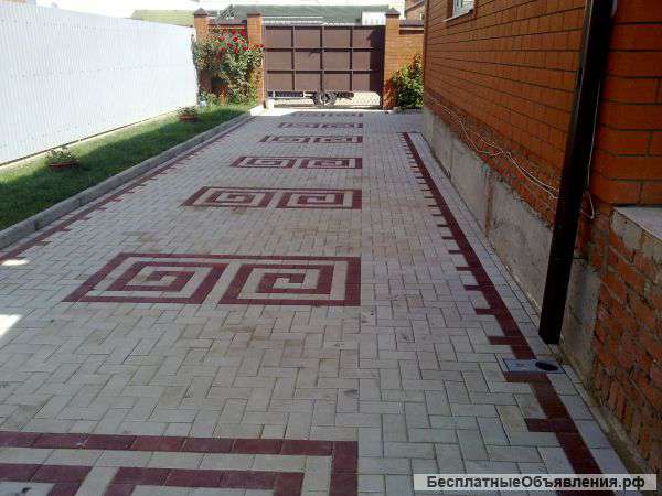 Брусчатка, тротуарная плитка укладка