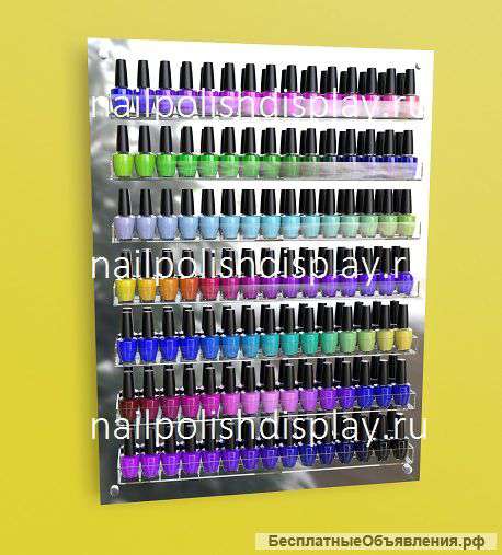 Полка для лаков зеркальная на 175 флаконов