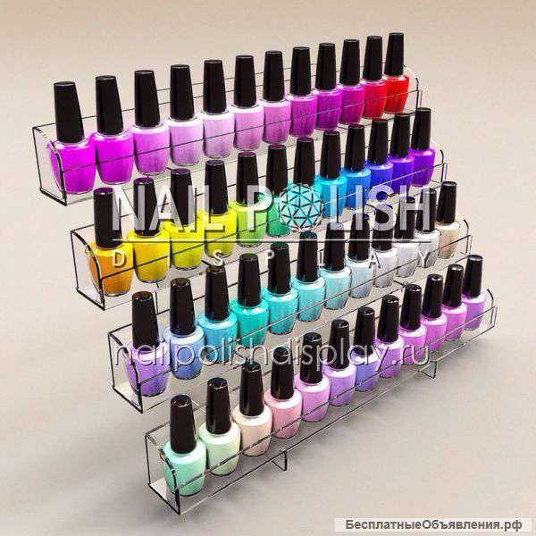 Полочка для лаков настольная 4-яруса