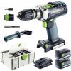 Festool Аккумуляторная ударная дрель-шуруповёрт QUADRIVE PDC 18/4 Li 5, 2-Plus