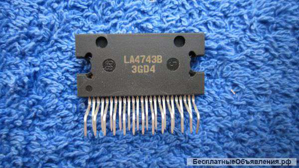 LA4743B, HZIP25, Sanyo Semicon Device, 45 W Four-Channel (Bridge Circuit) Power оригинальная Новая