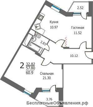 2-х комнатную новостройку
